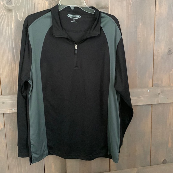 Mens M Performance Quarter Zip Pullover Black with Gray detail - Picture 1 of 6